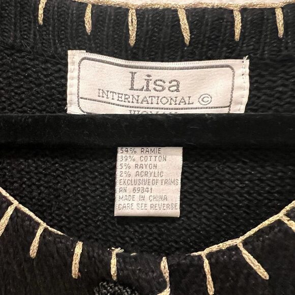 Lisa International Women’s Vintage Holiday Sweater Sz 2XL Patchwork Cottagecore - Picture 2 of 6